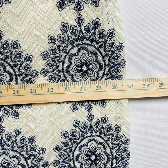 Jessica Howard Womens Ivory Knit Elbow Sleeves Mandala Shift Dress Size 20W - Picture 9 of 11